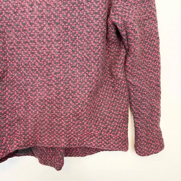 Theory Women's Red Black Wool Knit Ambril Loryelle Cardigan Sweater Size P/TP - Picture 6 of 9